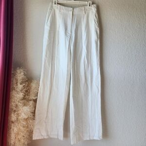Elegant White Organic Cotton Linen Pants